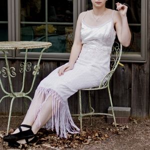 Vintage Fringe Wedding Dress w/ Jacket